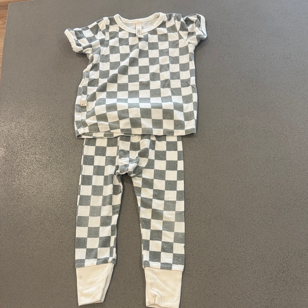 Childhoods Clothing Green Checkerboard Matching Set 18–24M Cotton
